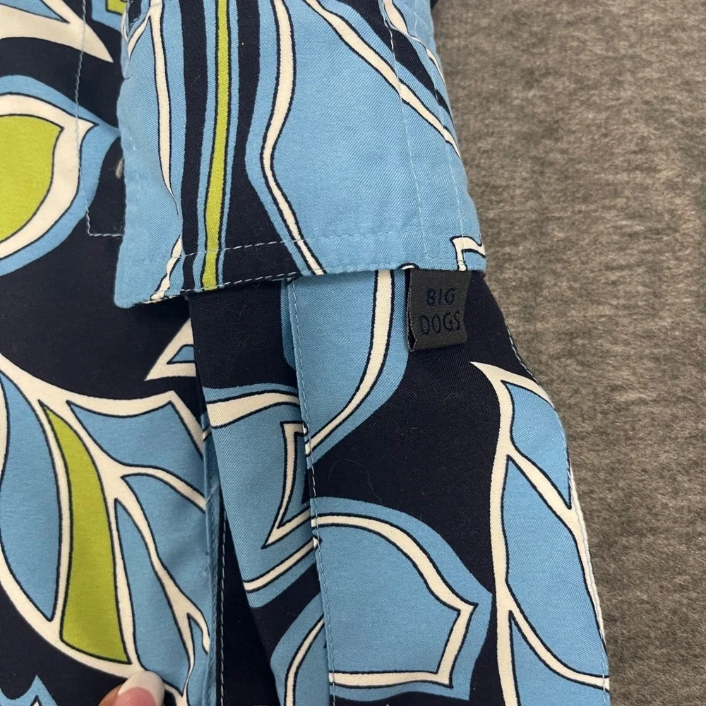 Big Dogs XL Floral Print Swim Trunks Shorts Drawstring Blue‎ Fun Attitude Beach